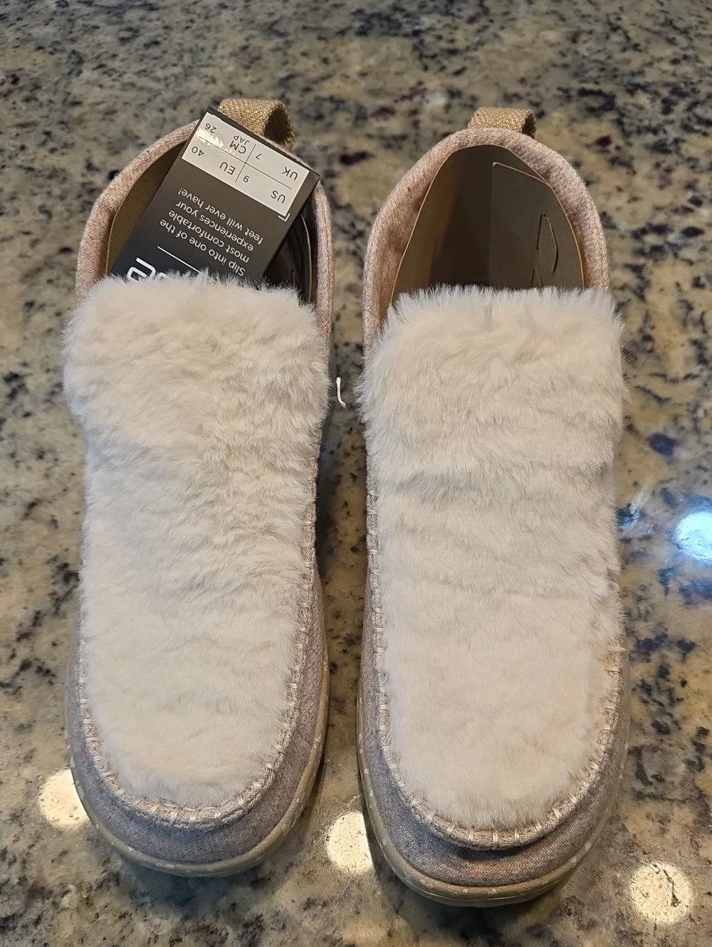 Hey Dude Women's Light Pink Faux-Fur Slip-On Booties - NWOB
